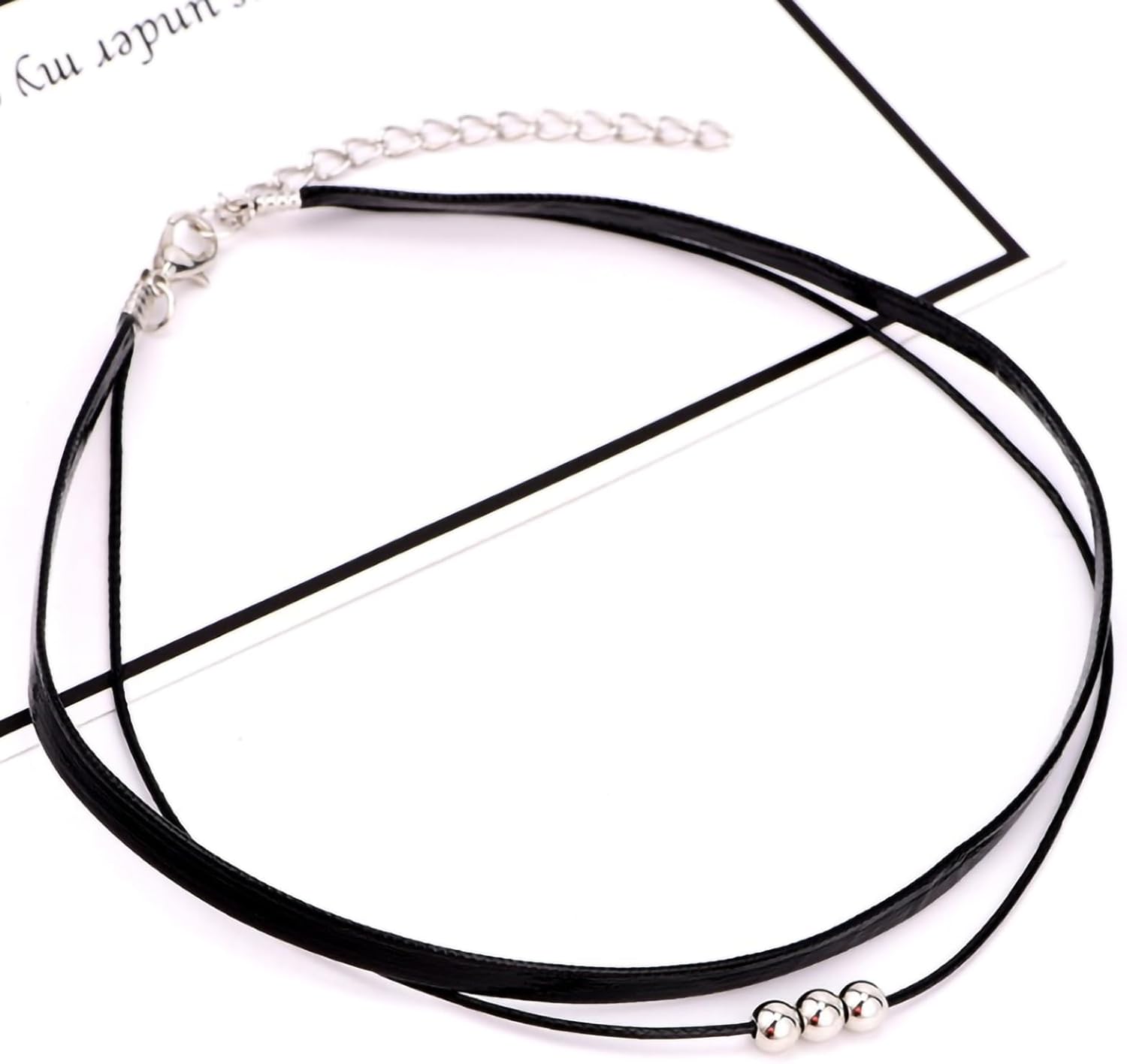 Fesciory Black Necklaces for Women, Adjustable Layered Velvet Leather Lace Collar Necklace, Goth Jewelry Gifts.