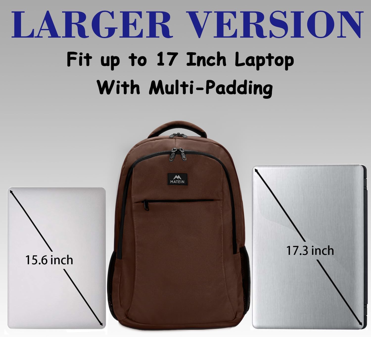 MATEIN Travel Laptop Backpack, Business Anti Theft Slim Sturdy Laptops Backpack with USB Charging Port, Water Resistant College School Computer Bag Gift for Men & Women Fits 15.6 Inch Notebook, Grey