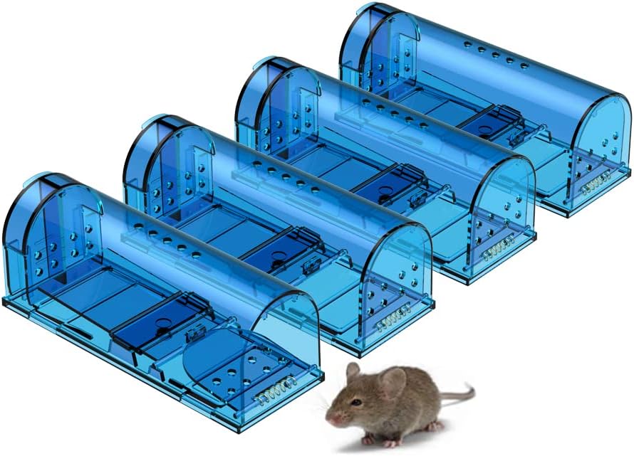 Humane Mouse Trap | Catch and Release Mouse Traps That Work | Mice Trap No Kill for mice/Rodent Pet Safe (Dog/Cat) Best Indoor/Outdoor Mousetrap Catcher Non Killer Small Capture Cage (Blue)