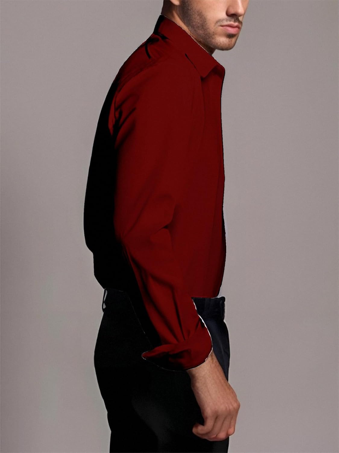 BEILU Stretch Mens Slim Fit Dress Shirts Formal Long Sleeve Button Down Shirts