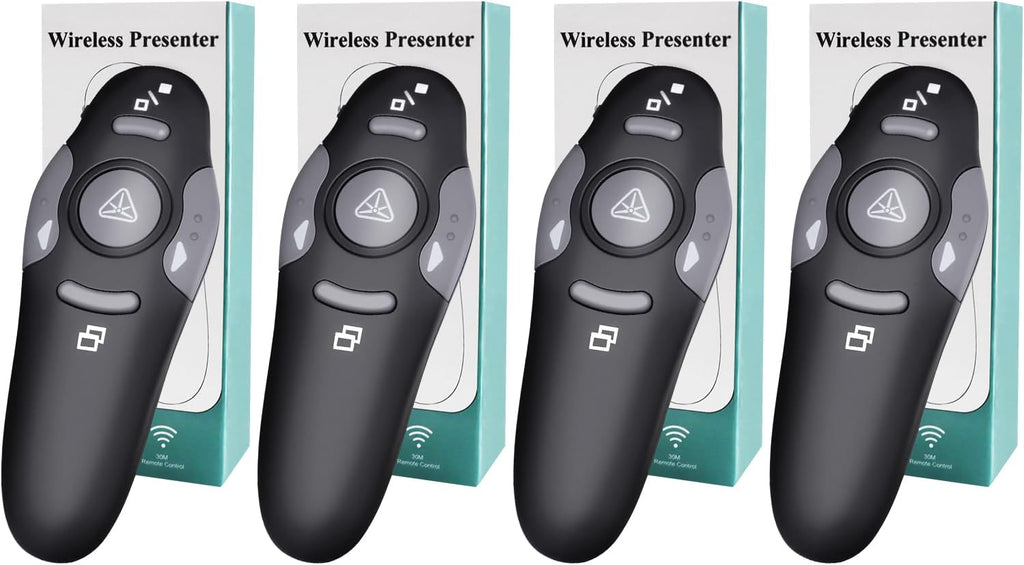 Wireless Presentation Clicker for PowerPoint Presentations, USB Dongle Presenter Remote with Laser Pointer Slide Clickers for Mac/Windows/Linux, Computer/Laptop, Google Slide/PPT/Keynote