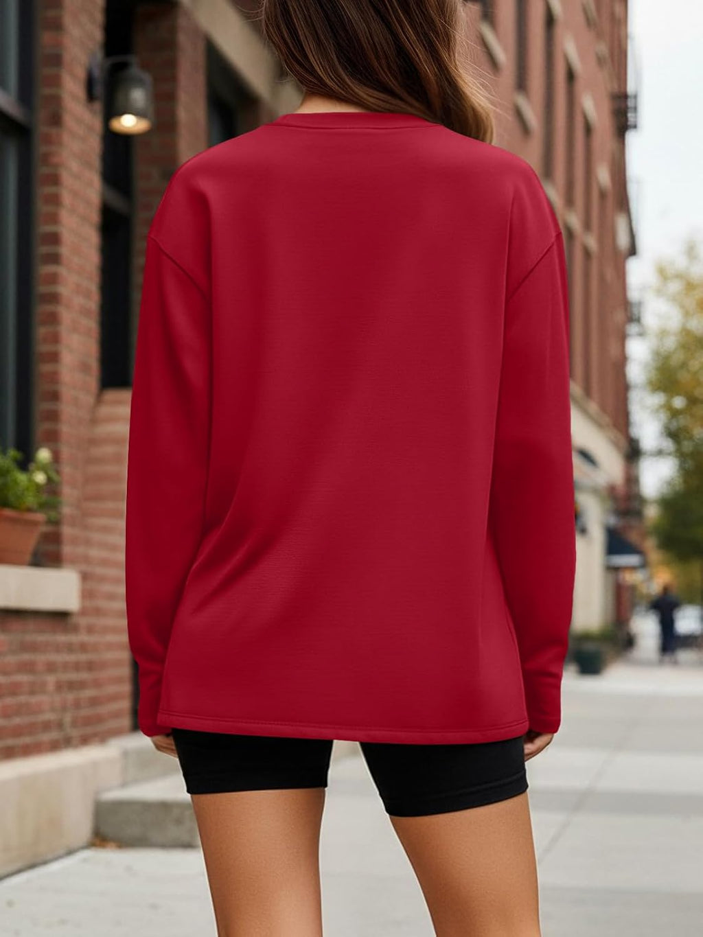 Trendy Queen Womens Oversized Long Sleeve T Shirts 2025 Basic Crewneck Tee Fall Tops Casual Workout Y2K Clothes