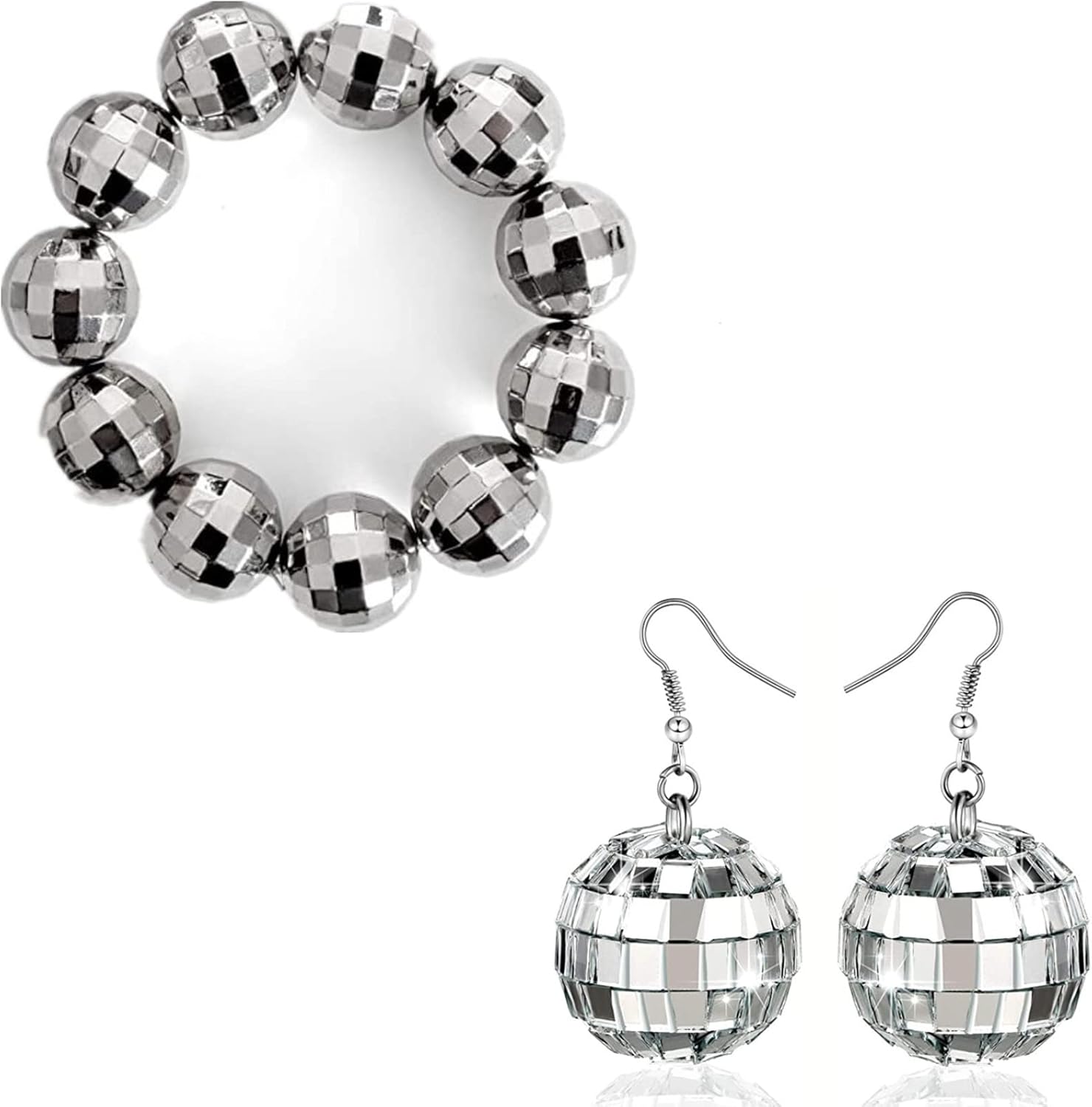 Disco Ball Earrings 24mm 70'S Disco Punk Earrings for Women Jewelry