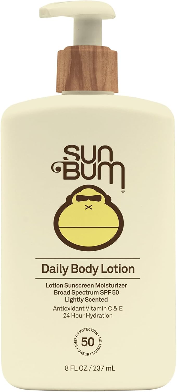 Sun Bum Daily SPF 50 Sunscreen Body Lotion - Broad Spectrum Moisturizing Sunscreen with Vitamin E - Vegan and Hawaii 104 Act Compliant (Without Octinoxate & Oxybenzone) - Dermatologist Tested - 8 oz