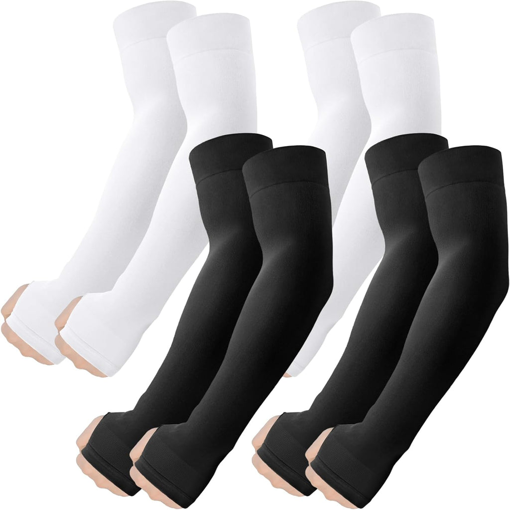 Arm Sleeves with Thumb Hole, Cooling UV Protection Compression Tattoo Cover Up for Men/Women