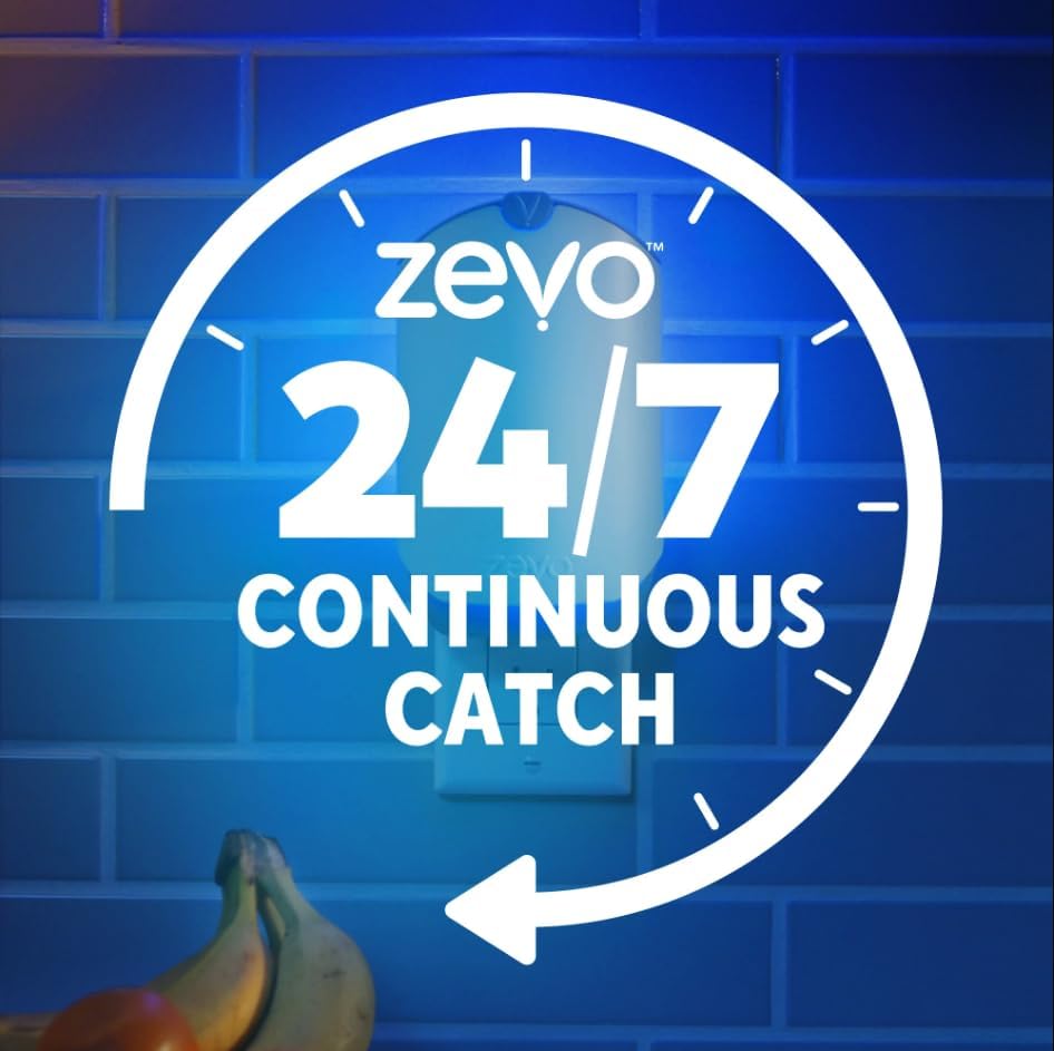 Zevo Flying Insect Trap Official Refill Cartridges - Fits Both Zevo Trap & MAX Indoor Fly Trap - Authentic Trap+Lock Technology to Catch Gnats, House & Fruit Flys (4 Official Refill Cartridges)