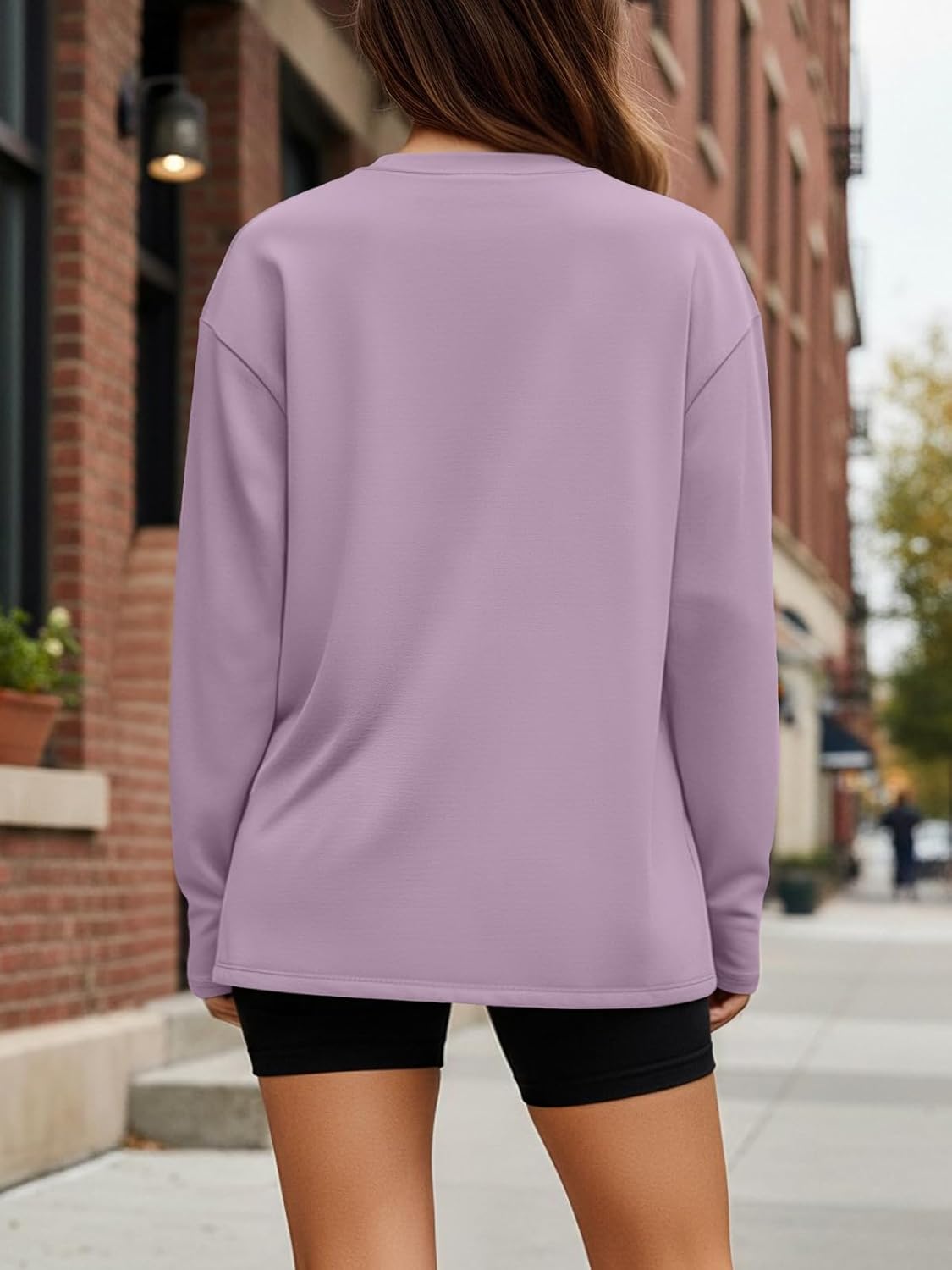 Trendy Queen Womens Oversized Long Sleeve T Shirts 2025 Basic Crewneck Tee Fall Tops Casual Workout Y2K Clothes