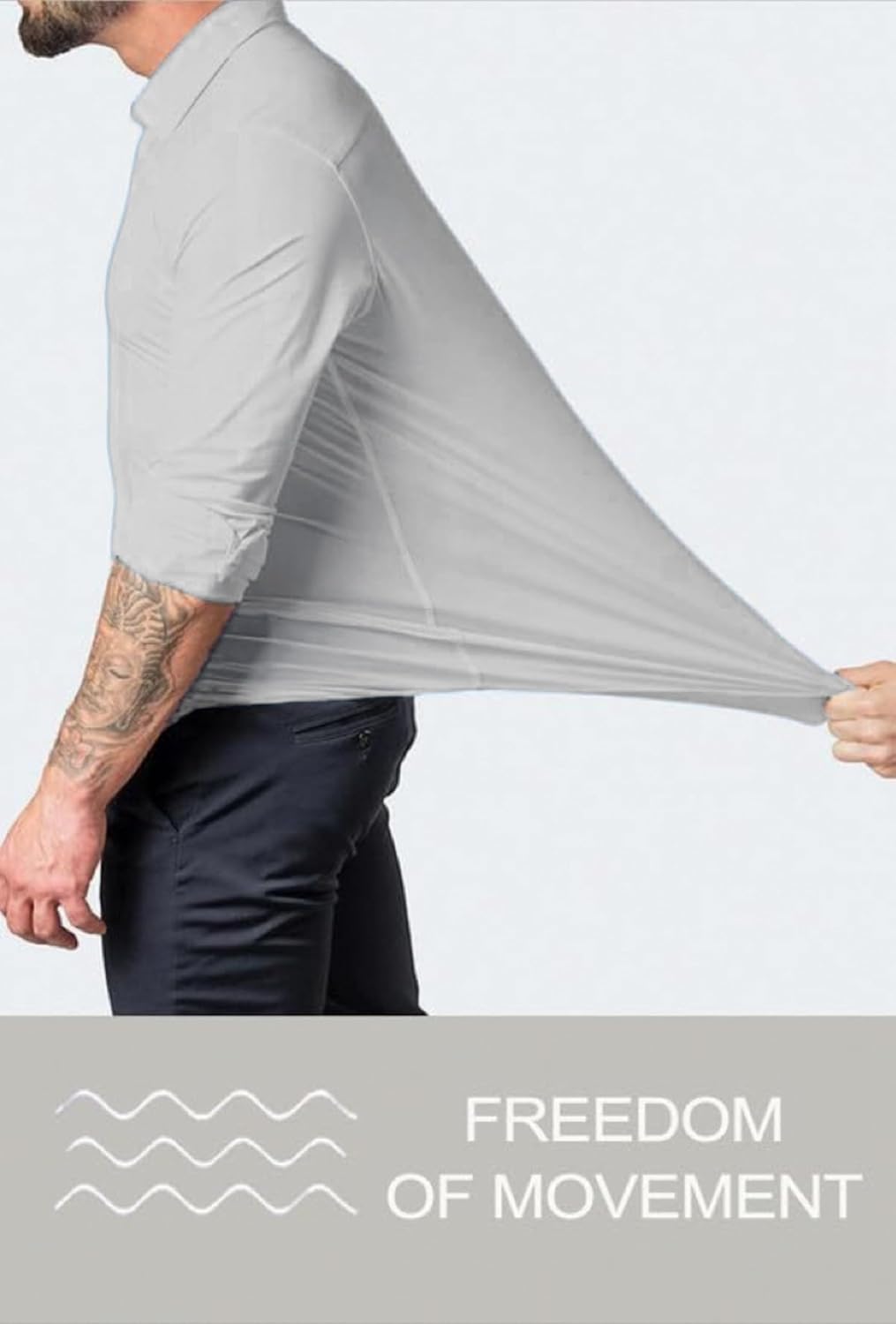 BEILU Stretch Mens Slim Fit Dress Shirts Formal Long Sleeve Button Down Shirts