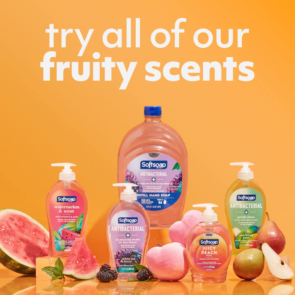 Softsoap Antibacterial Liquid Hand Soap Refill, White Tea & Berry Scented Hand Soap, 50 Ounce(Packaging May Vary)