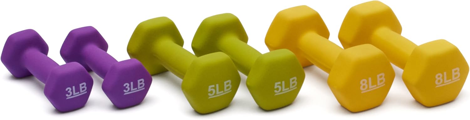 Basics Neoprene Dumbbell Hand Weights for Exercise and Muscle Toning