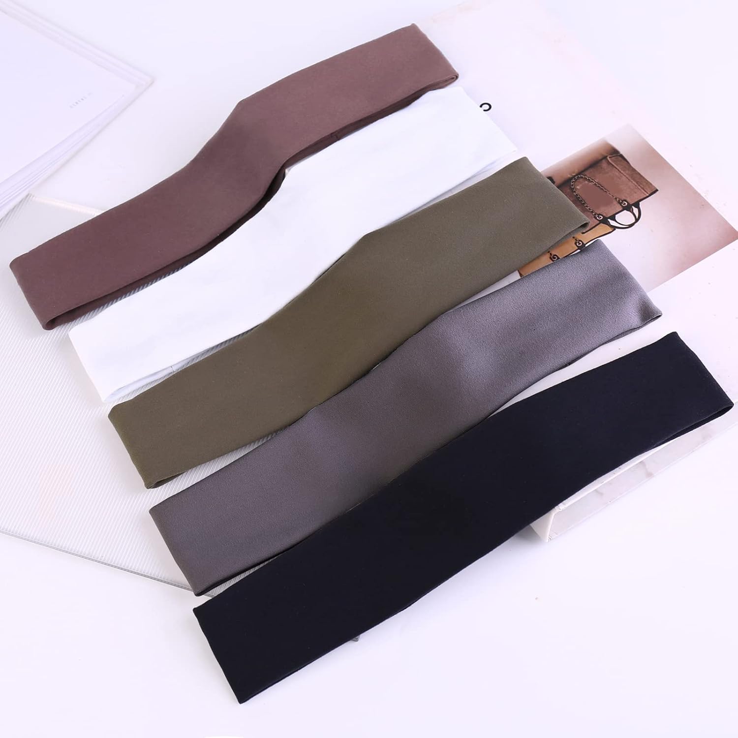 Sports Headbands for Men (5 Pack),Moisture Wicking Workout Headband, Sweatband Headbands for Running,Cycling,Football,Yoga,Hairband for Women and Men