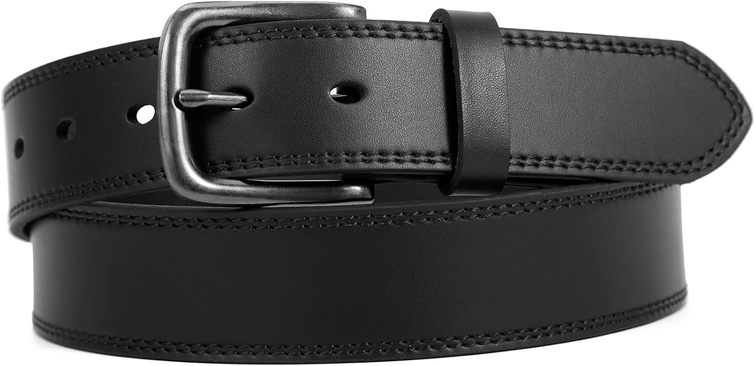 VATAN Men's Genuine Leather Casual Every Day Jeans Belts, Handmade Men Leather Belt with Gift Box