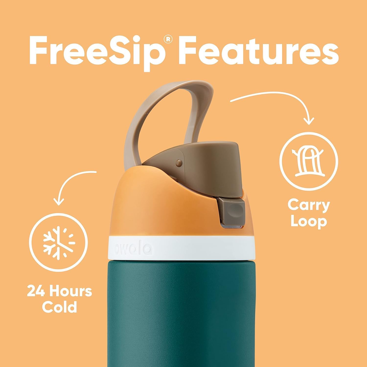 Owala FreeSip Insulated Stainless Steel Water Bottle with Straw, BPA-Free Sports Water Bottle, Great for Travel, 24 Oz, Denim