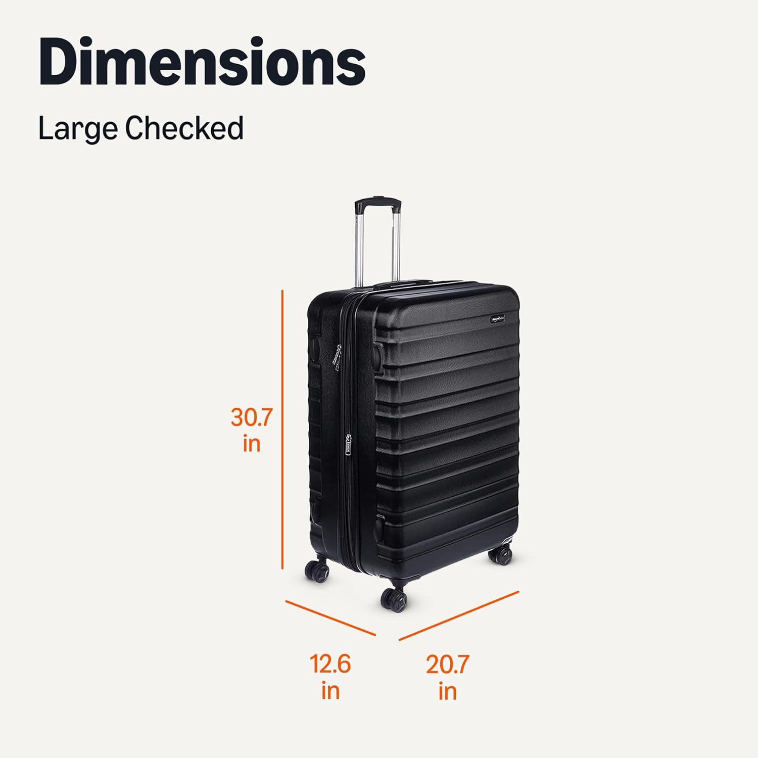 Basics 21" Hardside Carry-On Luggage, Hardshell Suitcase With Wheels, Expandable For Up to 25% More Space, With Scratch-Resistant Surface, Four Multi-directional Wheels, Black