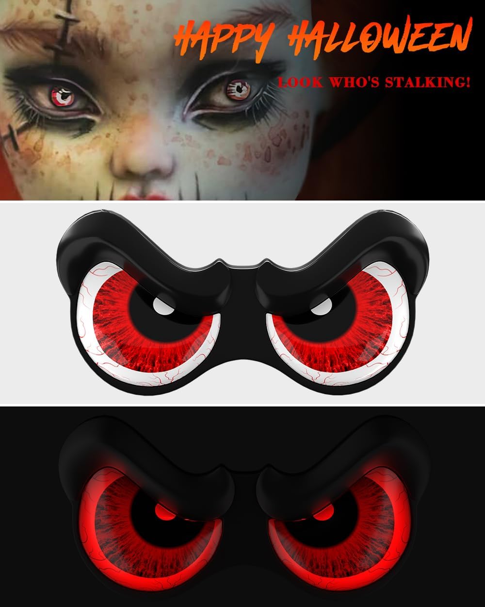 Halloween Decorations, 5 Pack Glowing & Flashing LED Eye Lights for Indoor/Outdoor Use, Bush, Yard, Window, Party