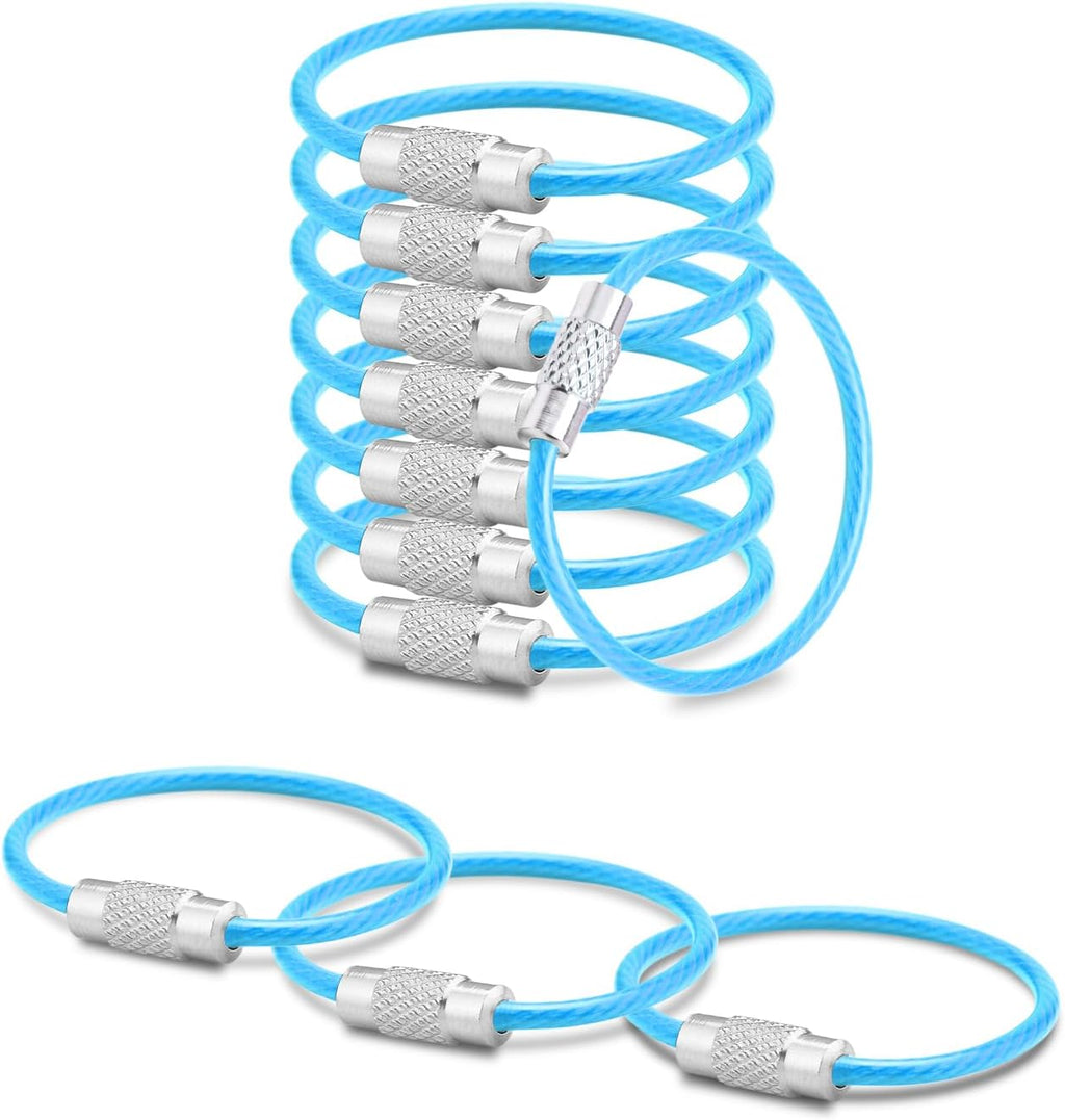 CooBigo 16 Pack Stainless Steel Loops 2mm Coated Wire Keychain Cable Large Keyrings 6 inch Key Chain for Luggage Tags, Key Tags, Keyrings, Kitchen utensils, Duster-Assorted Colors