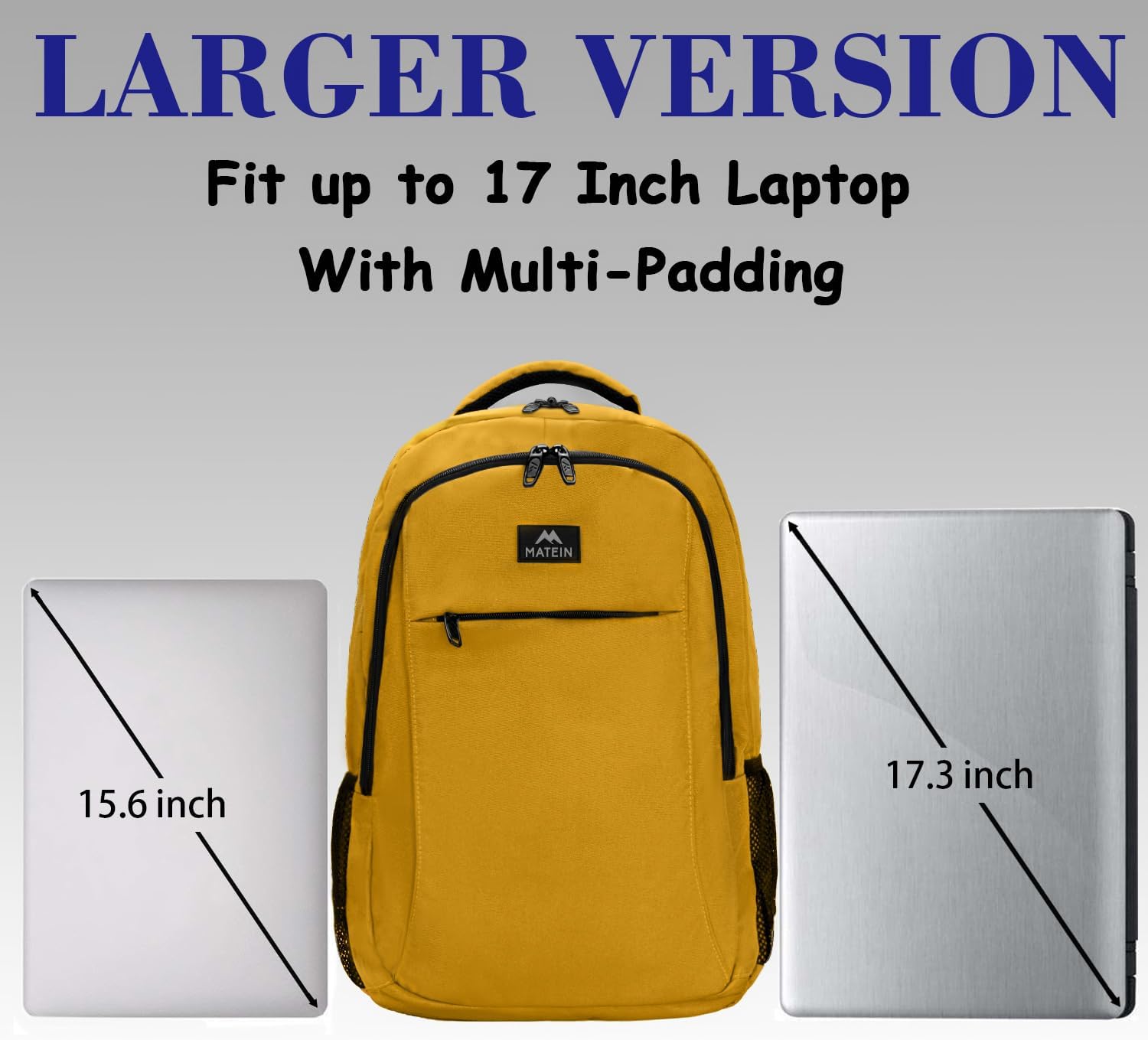 MATEIN Travel Laptop Backpack, Business Anti Theft Slim Sturdy Laptops Backpack with USB Charging Port, Water Resistant College School Computer Bag Gift for Men & Women Fits 15.6 Inch Notebook, Grey