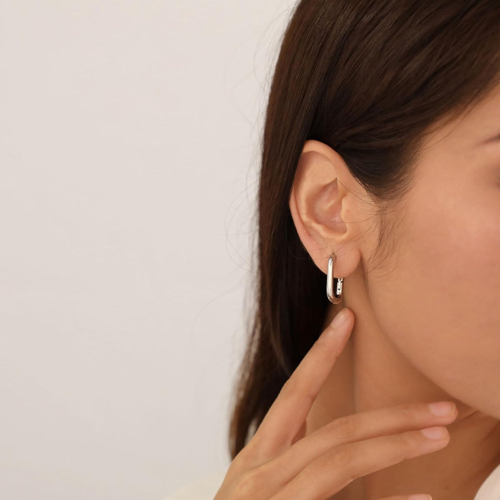 VIROMY Gold Hoop Earrings Set for Women Trendy, 14K Gold Plated Lightweight Small Gold/Silver Hoop Earrings for Women Chunky Open Hoops Earrings Jewelry Gifts