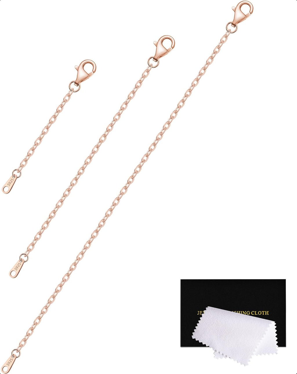 925 Sterling Silver Necklace Extender Sterling Silver Necklace Chain Extenders for Necklaces 2", 3", 4" Inches