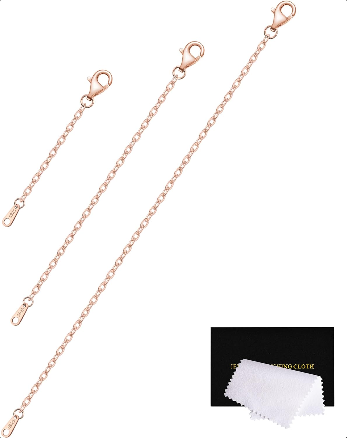 925 Sterling Silver Necklace Extender Sterling Silver Necklace Chain Extenders for Necklaces 2", 3", 4" Inches