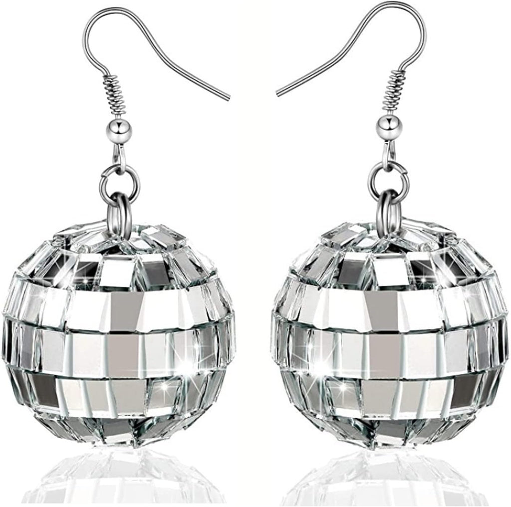 Disco Ball Earrings 24mm 70'S Disco Punk Earrings for Women Jewelry