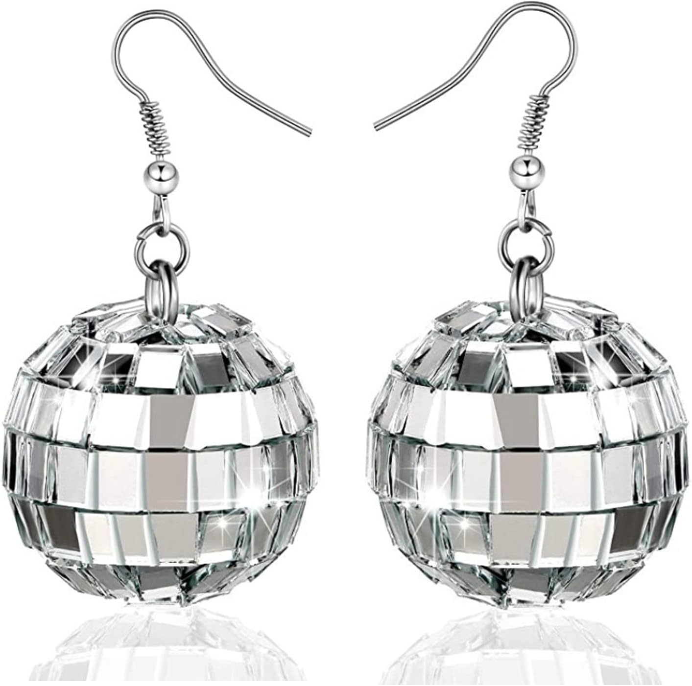 Disco Ball Earrings 24mm 70'S Disco Punk Earrings for Women Jewelry