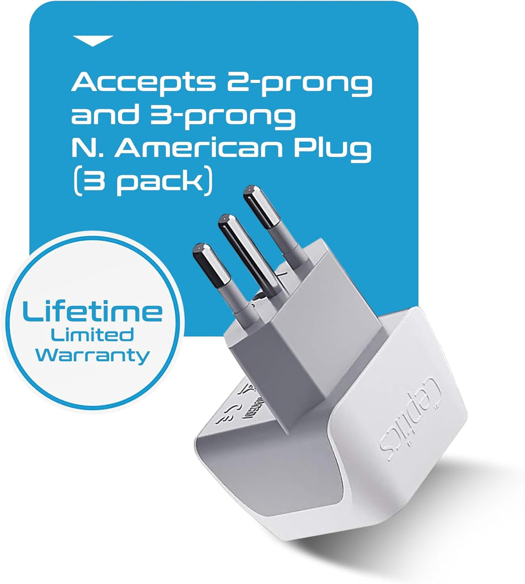 Ceptics Universal Travel Adapter, 35W International Power Adapter with PD & QC 3.0 Dual USB-C, 3 USB Travel Adapter Worldwide, Type I C G A Outlets 110V 220V A/C - EU Euro US UK (11-KU)