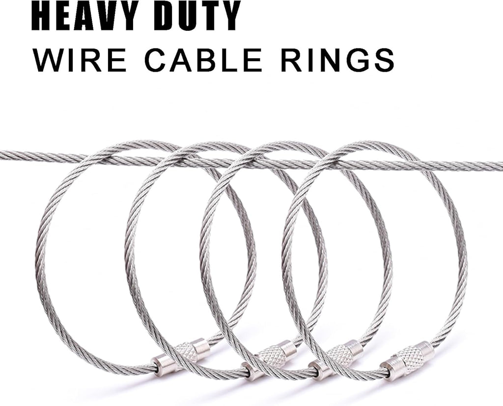 CooBigo 16 Pack Stainless Steel Loops 2mm Coated Wire Keychain Cable Large Keyrings 6 inch Key Chain for Luggage Tags, Key Tags, Keyrings, Kitchen utensils, Duster-Assorted Colors