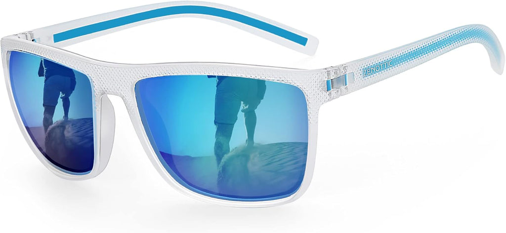 ZENOTTIC Polarized Sunglasses for Men Lightweight TR90 Frame UV400 Protection Square Sun Glasses