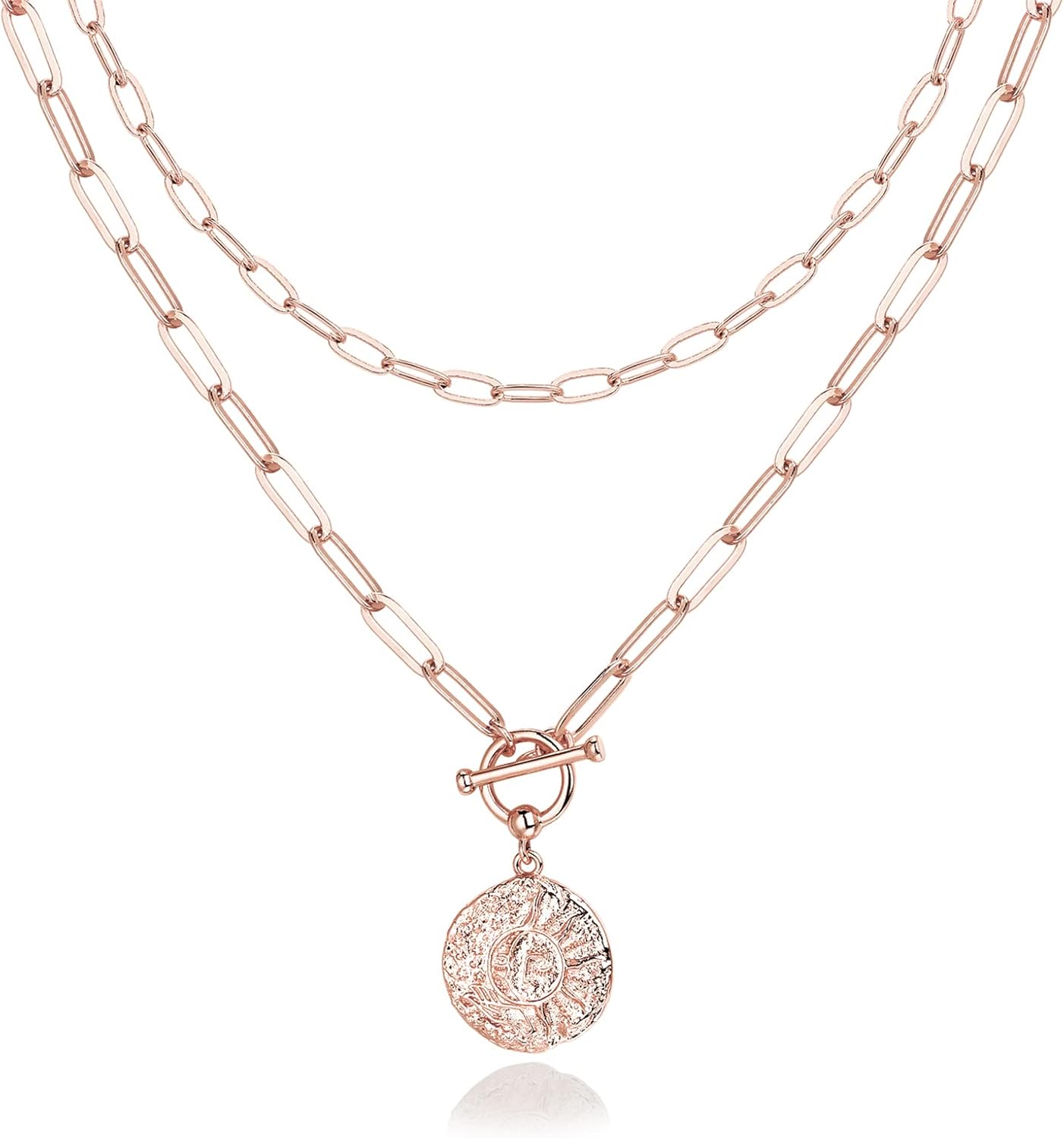 PAVOI 14K Gold Plated Layering Necklaces | Stylish Minimalist Design Pendant Necklaces | Bar, Circle, Lotus, Disc, Dog Tag, Horizontal Bar Pendants for Women