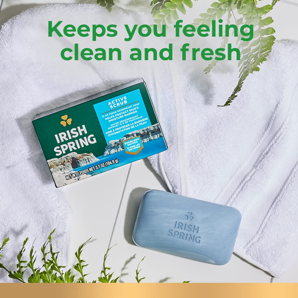 Irish Spring Bar Soap for Men, Original Clean, Smell Fresh and Clean for 12 Hours, Men Soap Bars for Washing Hands and Body, Mild for Skin, Recyclable Carton, 3.7 Ounce - 3 Count (Pack of 8)
