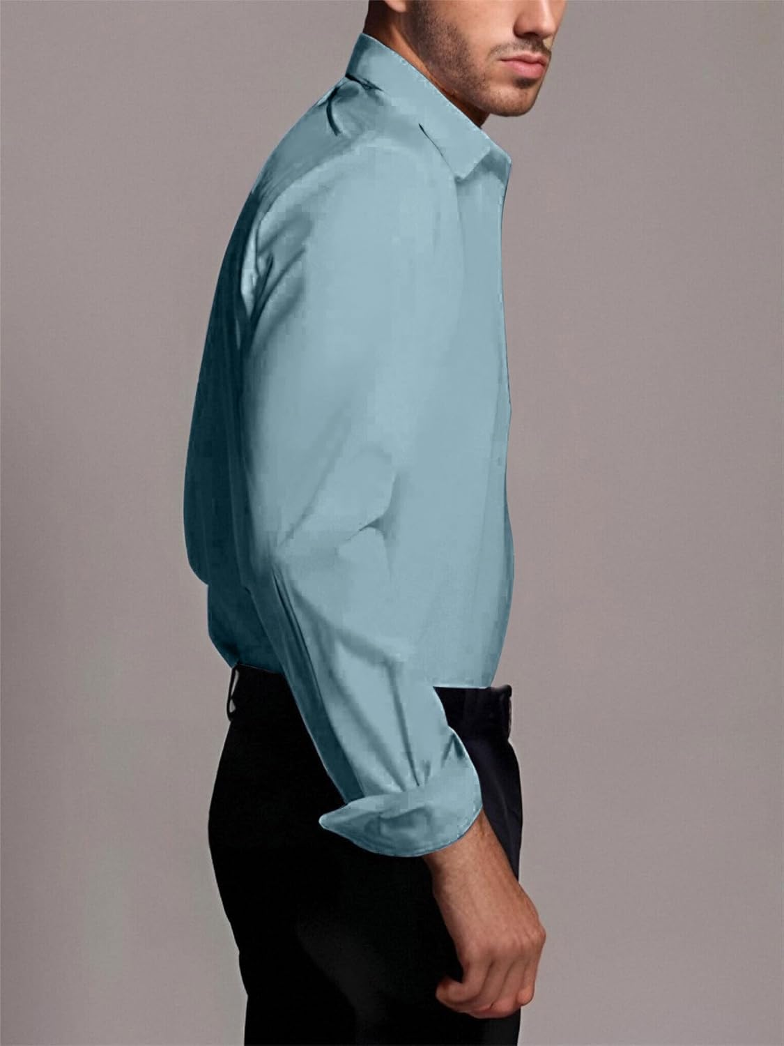 BEILU Stretch Mens Slim Fit Dress Shirts Formal Long Sleeve Button Down Shirts