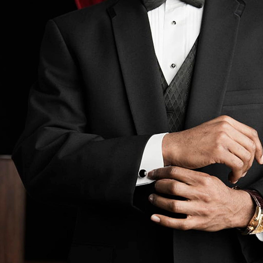 Zealmer 316L Stainless Steel Cufflinks Shirt Studs Business Wedding Gifts for Men