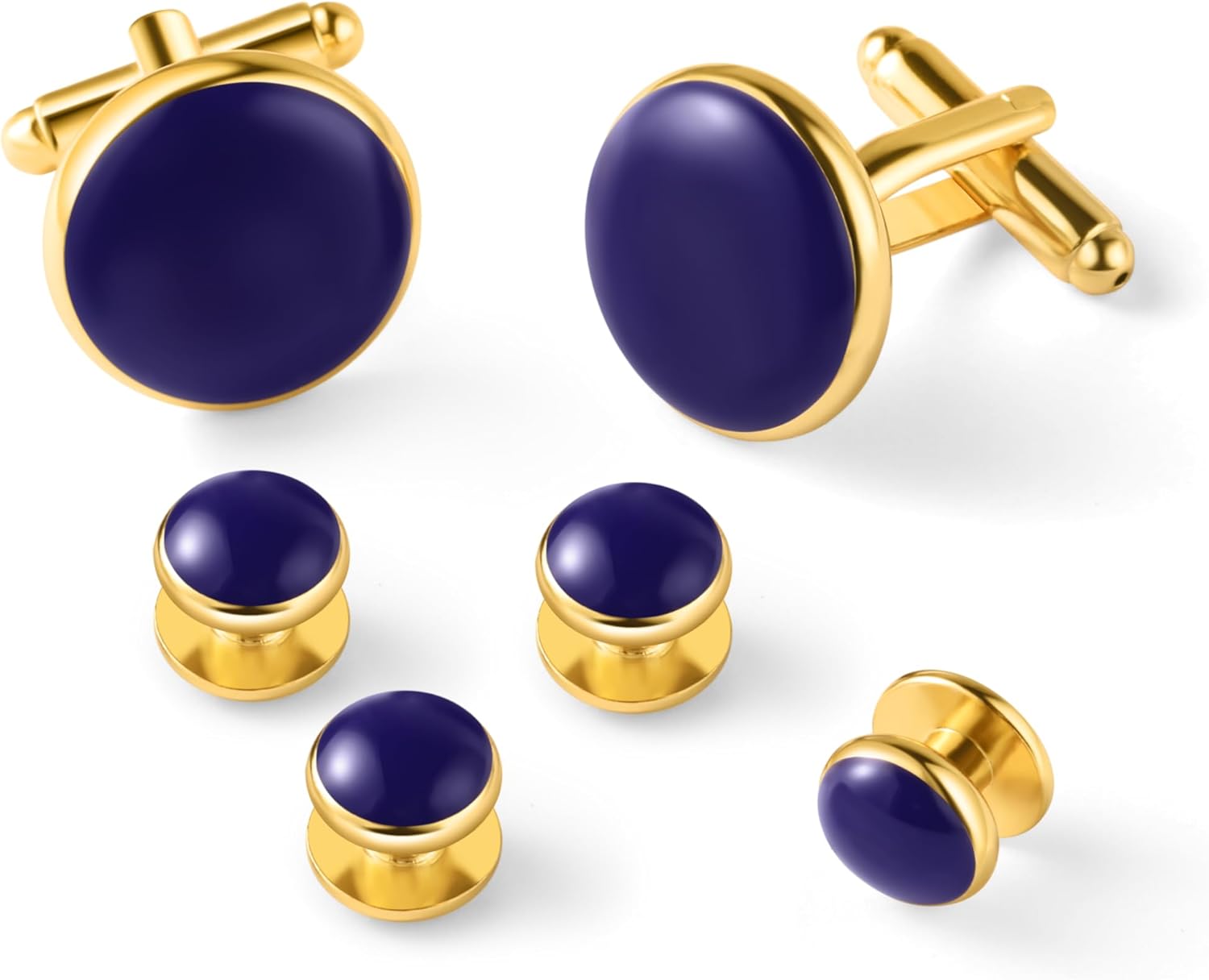 Zealmer 316L Stainless Steel Cufflinks Shirt Studs Business Wedding Gifts for Men