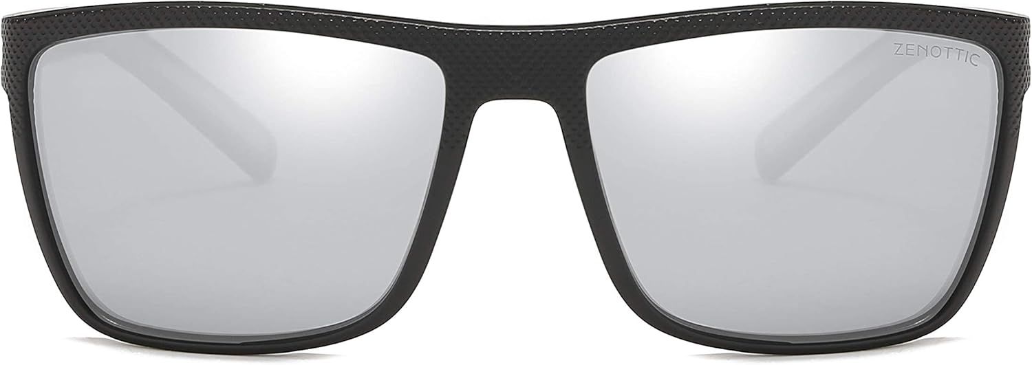 ZENOTTIC Polarized Sunglasses for Men Lightweight TR90 Frame UV400 Protection Square Sun Glasses