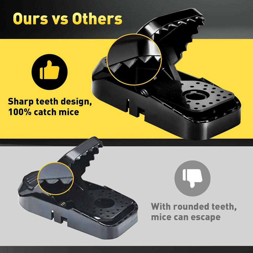 Mouse Traps 12-Pack, Indoor Outdoor Use, Small Mice Catchers for Home Indoor, Reusable Mice Trap, Quick-Set Mousetraps for House