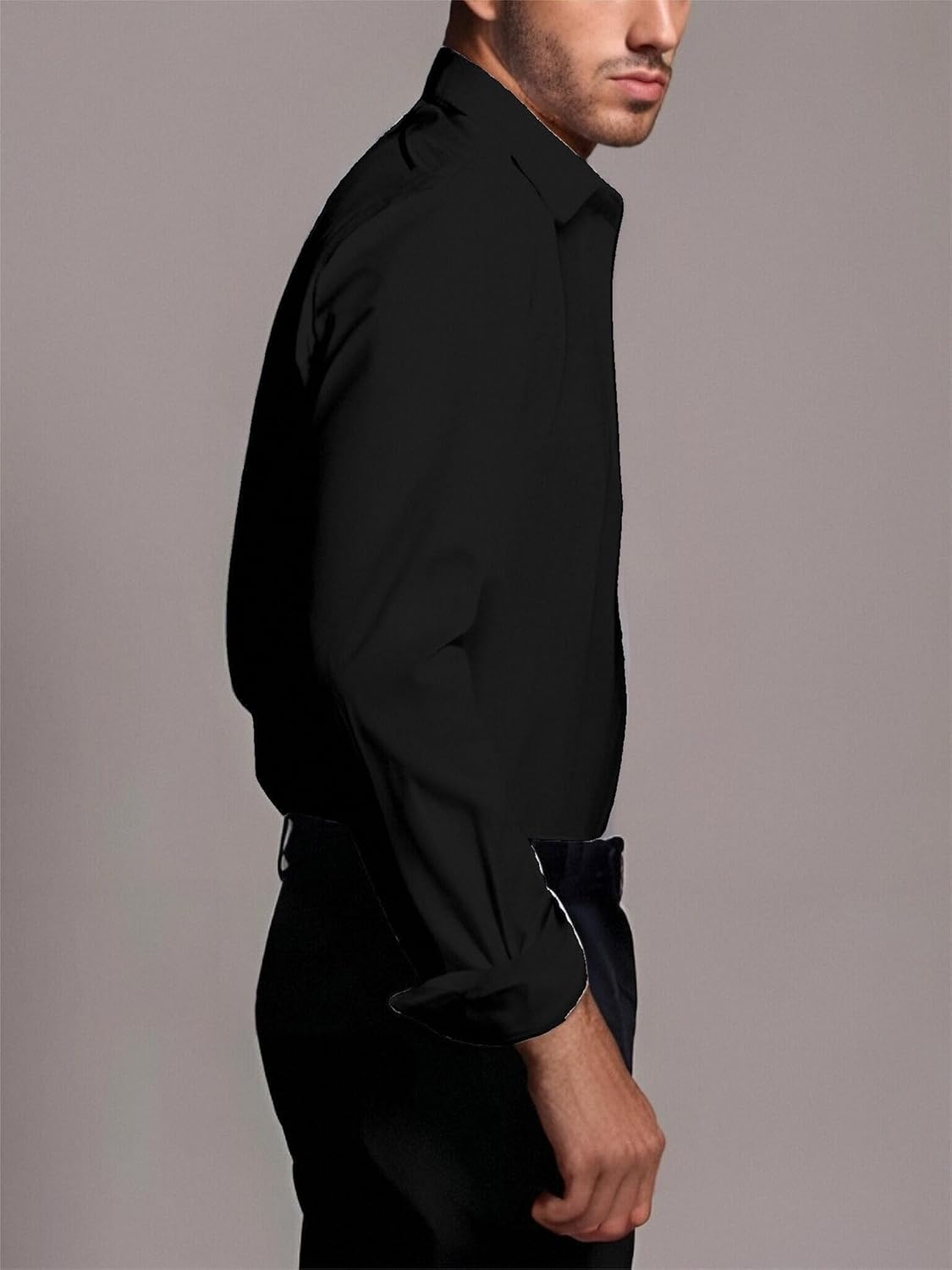 BEILU Stretch Mens Slim Fit Dress Shirts Formal Long Sleeve Button Down Shirts