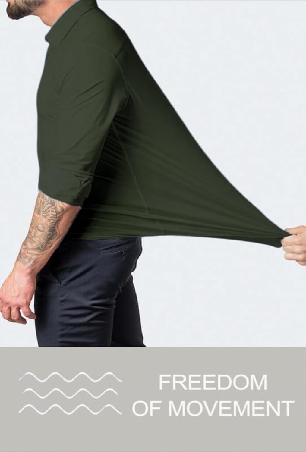 BEILU Stretch Mens Slim Fit Dress Shirts Formal Long Sleeve Button Down Shirts