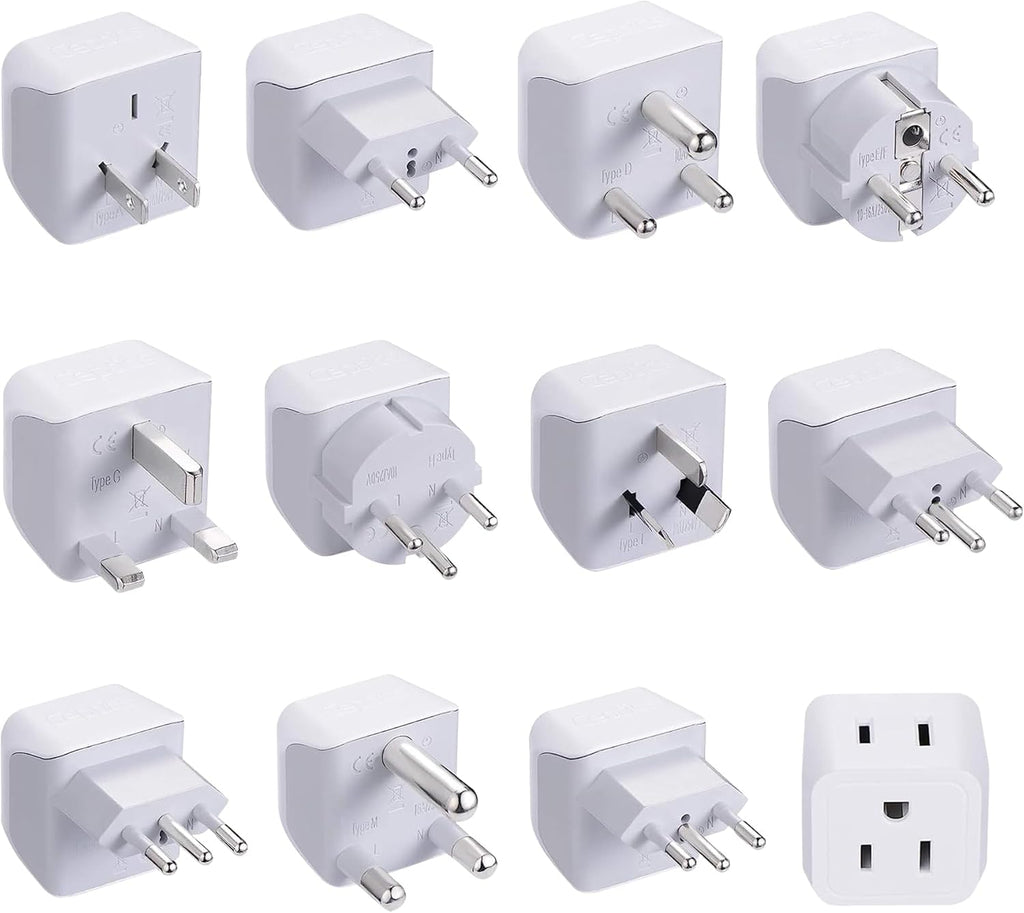 Ceptics Universal Travel Adapter, 35W International Power Adapter with PD & QC 3.0 Dual USB-C, 3 USB Travel Adapter Worldwide, Type I C G A Outlets 110V 220V A/C - EU Euro US UK (11-KU)
