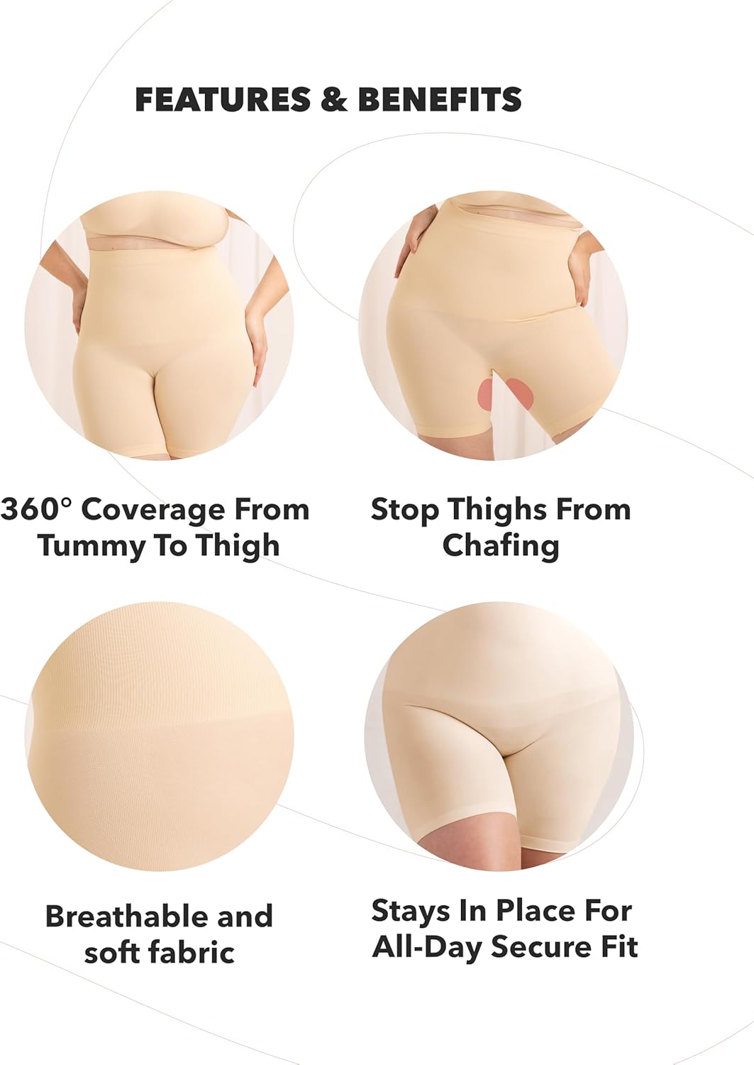 SHAPERMINT Shapewear for Women - High-Waisted Shapewear Tummy Control Shorts, Faja Body Shaper, Underwear for Women