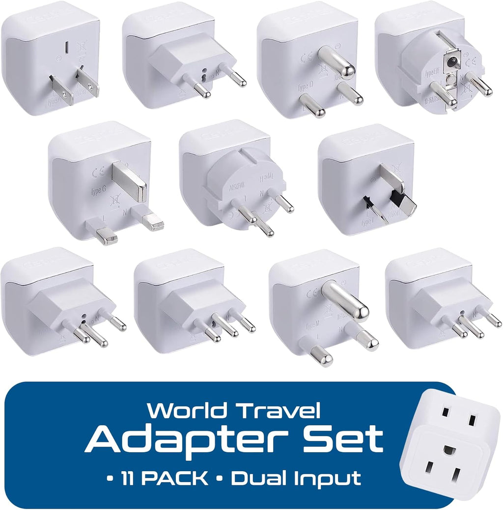 Ceptics Universal Travel Adapter, 35W International Power Adapter with PD & QC 3.0 Dual USB-C, 3 USB Travel Adapter Worldwide, Type I C G A Outlets 110V 220V A/C - EU Euro US UK (11-KU)
