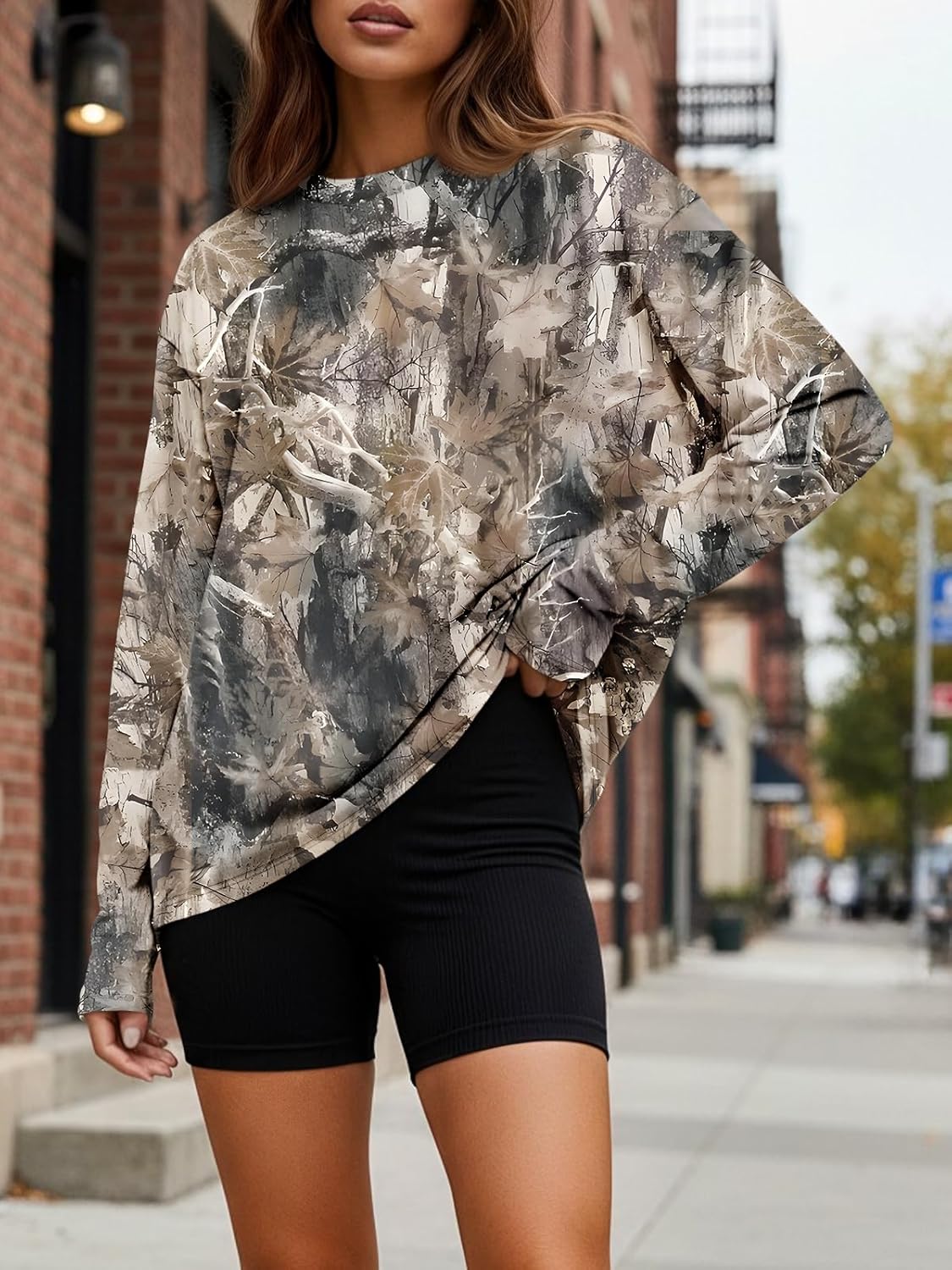 Trendy Queen Womens Oversized Long Sleeve T Shirts 2025 Basic Crewneck Tee Fall Tops Casual Workout Y2K Clothes