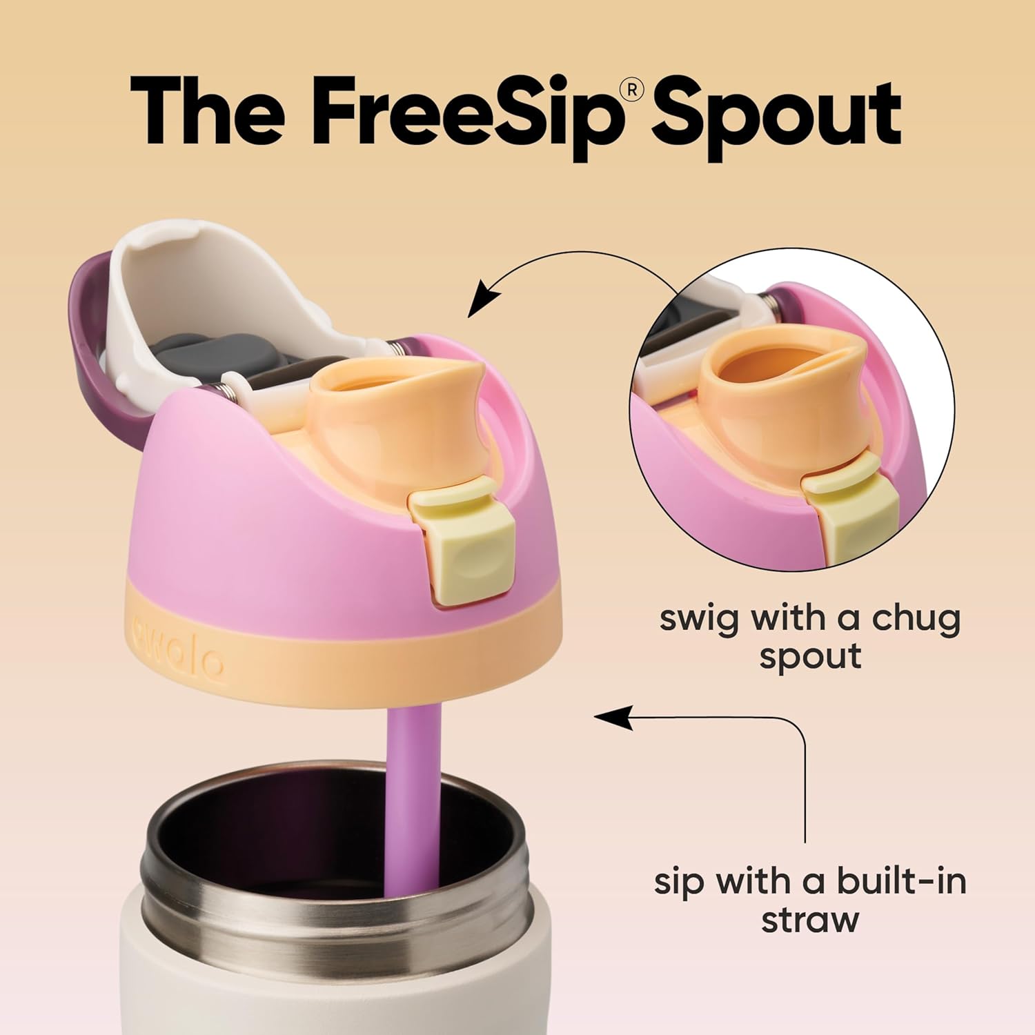 Owala FreeSip Insulated Stainless Steel Water Bottle with Straw, BPA-Free Sports Water Bottle, Great for Travel, 24 Oz, Denim