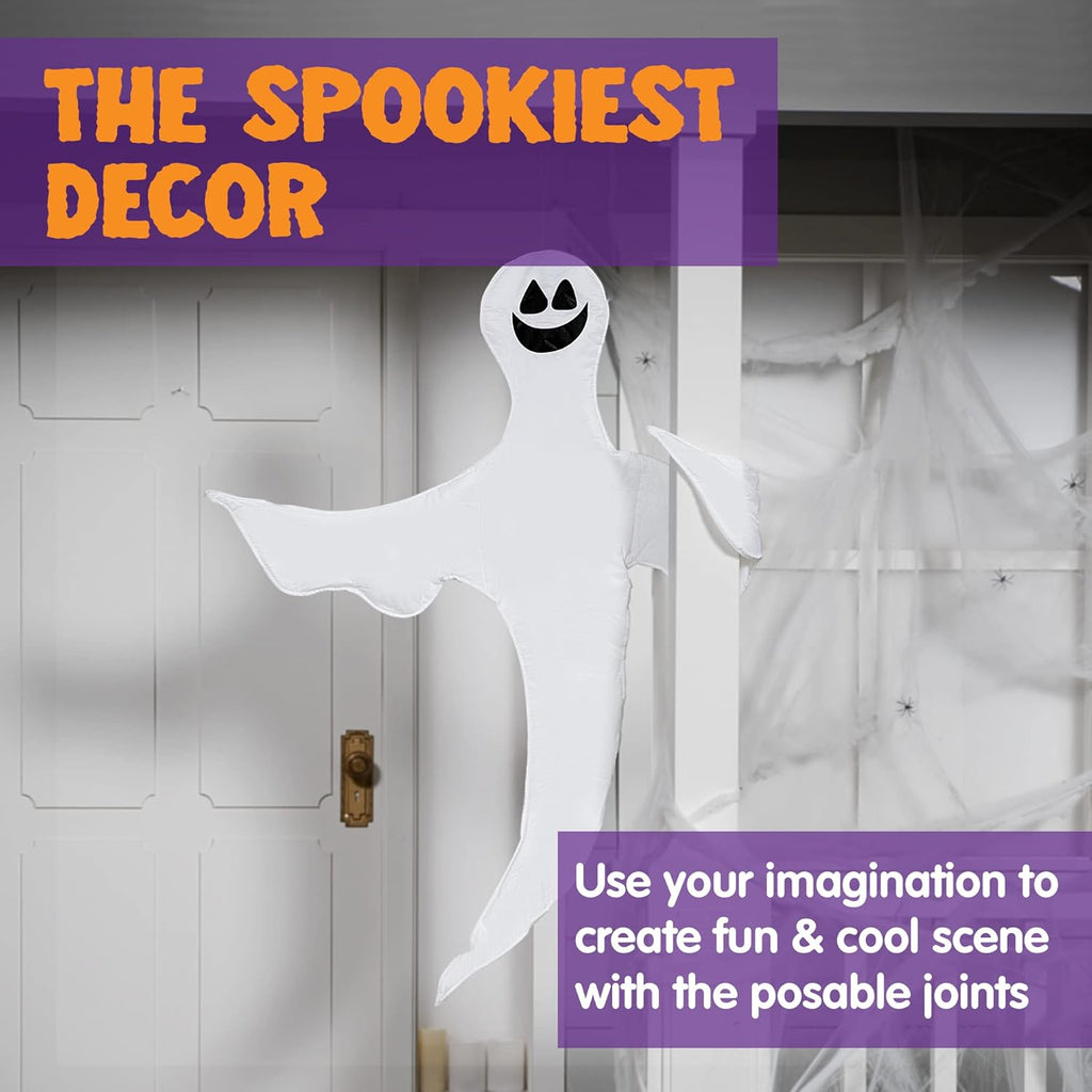 JOYIN 2 Pcs 53" Halloween Decoration Outdoor, Halloween Bendable Hanging Ghost for Lawn, Tree, Pilar Decorations, Tree Wrap Ghost Party Supplies