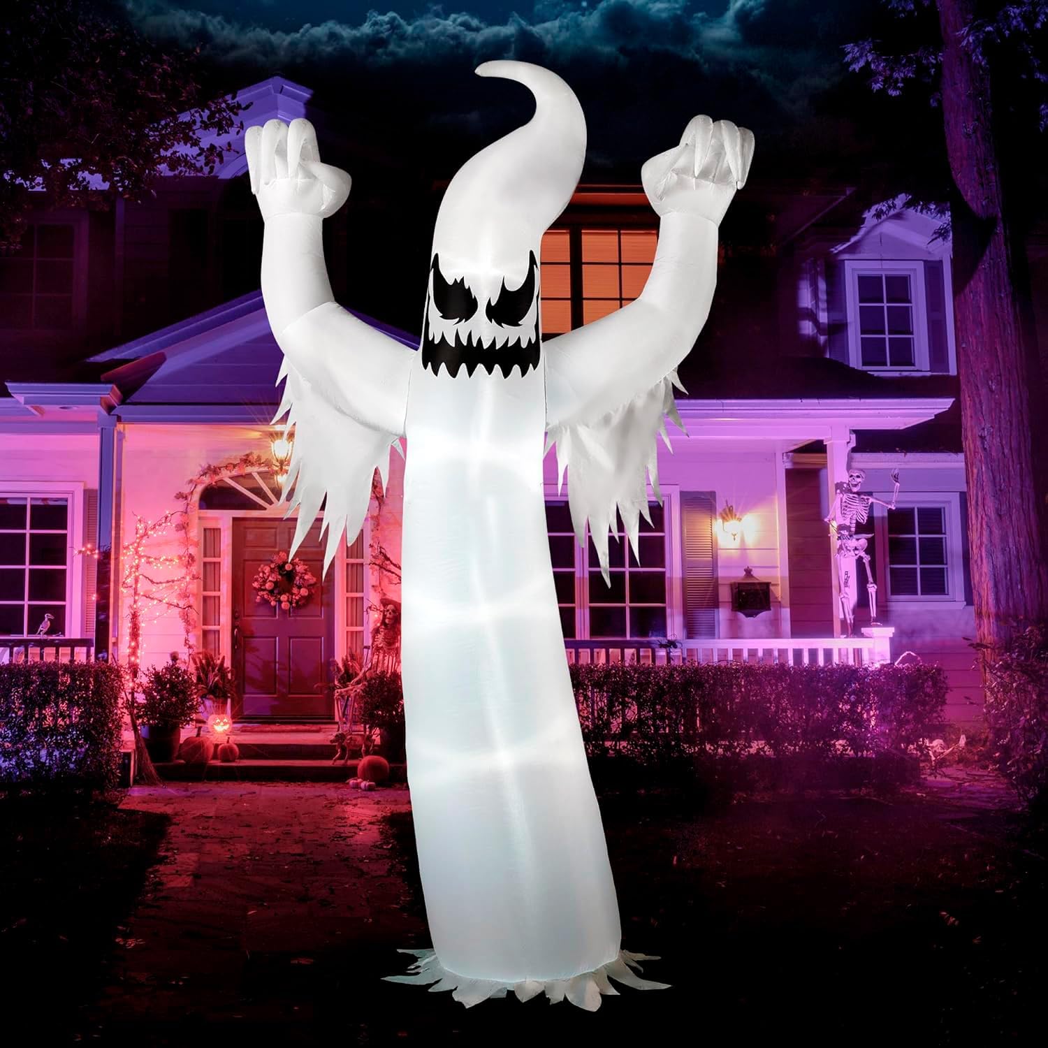 Joiedomi 12 FT Halloween Inflatables Outdoor Decorations, Scary Ghost Halloween Decor, Inflatable Ghost Blow Ups for Yard with LEDs for Outside Yard Decorations