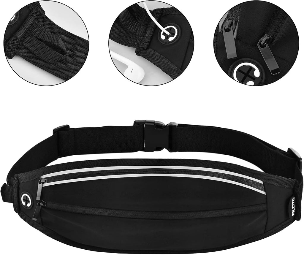 Running Belt Fanny Pack, Running Waist Pack for Women & Men USA Patented Hands-Free Reflective Runner Pouch Belt Fitness Workout Bag No-Bounce Adjustable Sport Travel Fanny Pack Cell