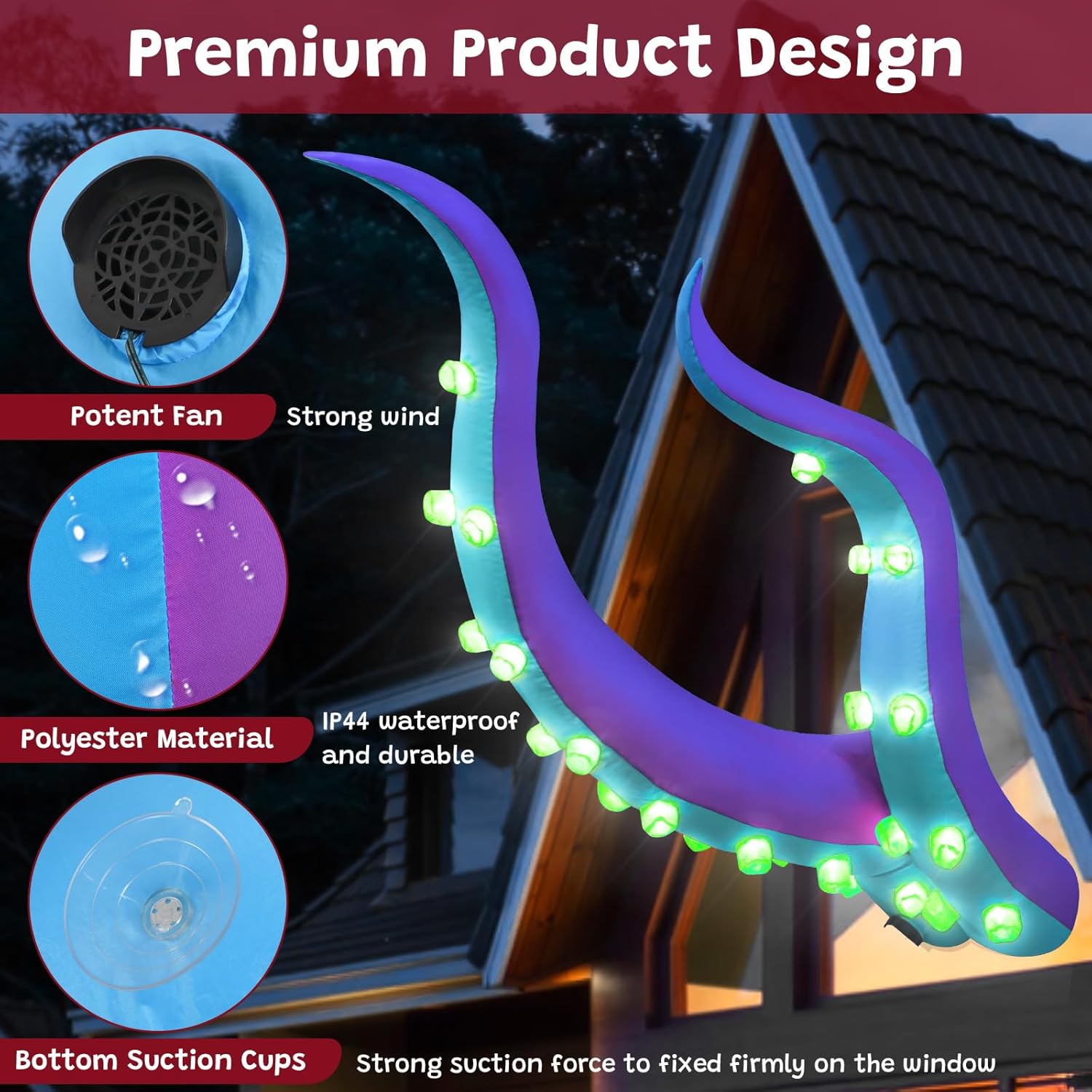 8FT Halloween Inflatables Spider Outdoor Decorations for Yard, Giant Blow up Green Spider with Rotating Fire Flame Light, Large Spooky Spider Props for Halloween Party Garden Lawn House Holiday Decor