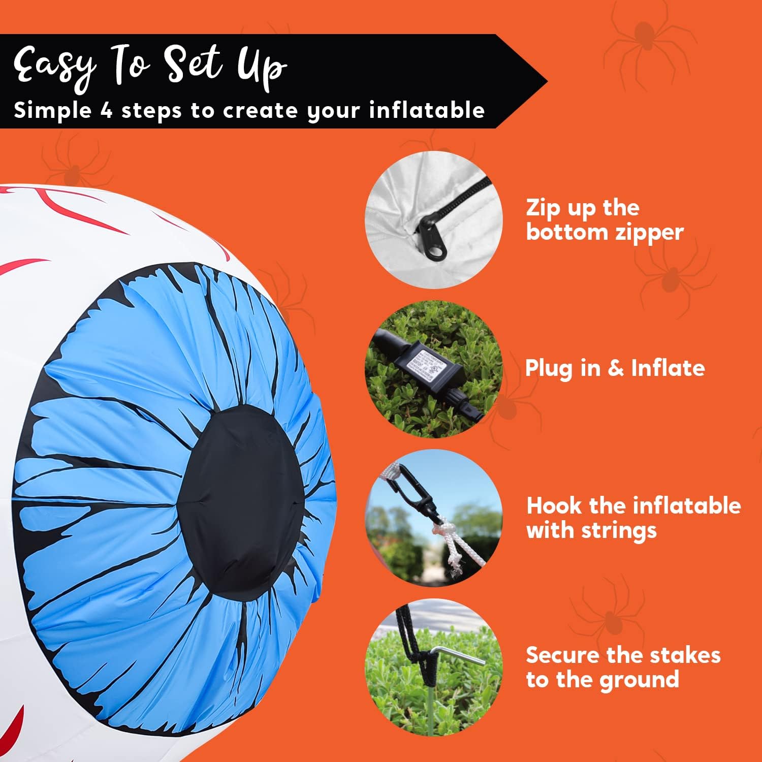 Joiedomi 2 Packs Halloween Inflatables Large Set of Eyes Decoration Blow Ups Green Eyes for Yard 3 Ft Inflatable Halloween Decor Outdoor with LEDs Party Supplies Blow up Decoration for Indoor, Outdoor