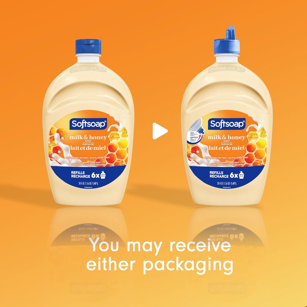 Softsoap Antibacterial Liquid Hand Soap Refill, White Tea & Berry Scented Hand Soap, 50 Ounce(Packaging May Vary)