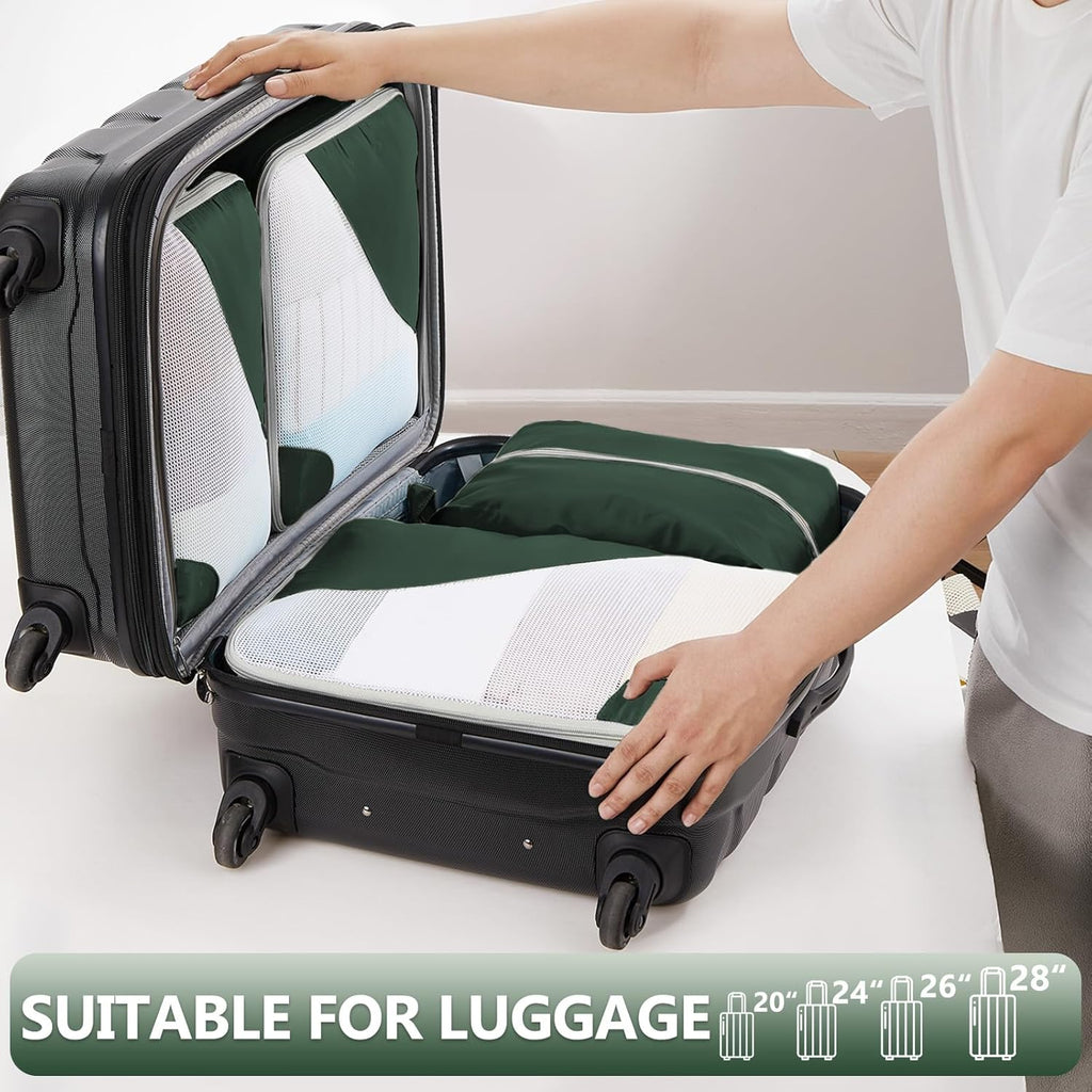 10 Set/8 Set Packing Cubes for Travel, Gifts for Women Mom,Anti-Tearing Suitcase Organizer for Luggage with Shoe & Hanging Toiletry Bag,OlarHike Vacation Essentials & Accessories for Cruise Ship,Cream